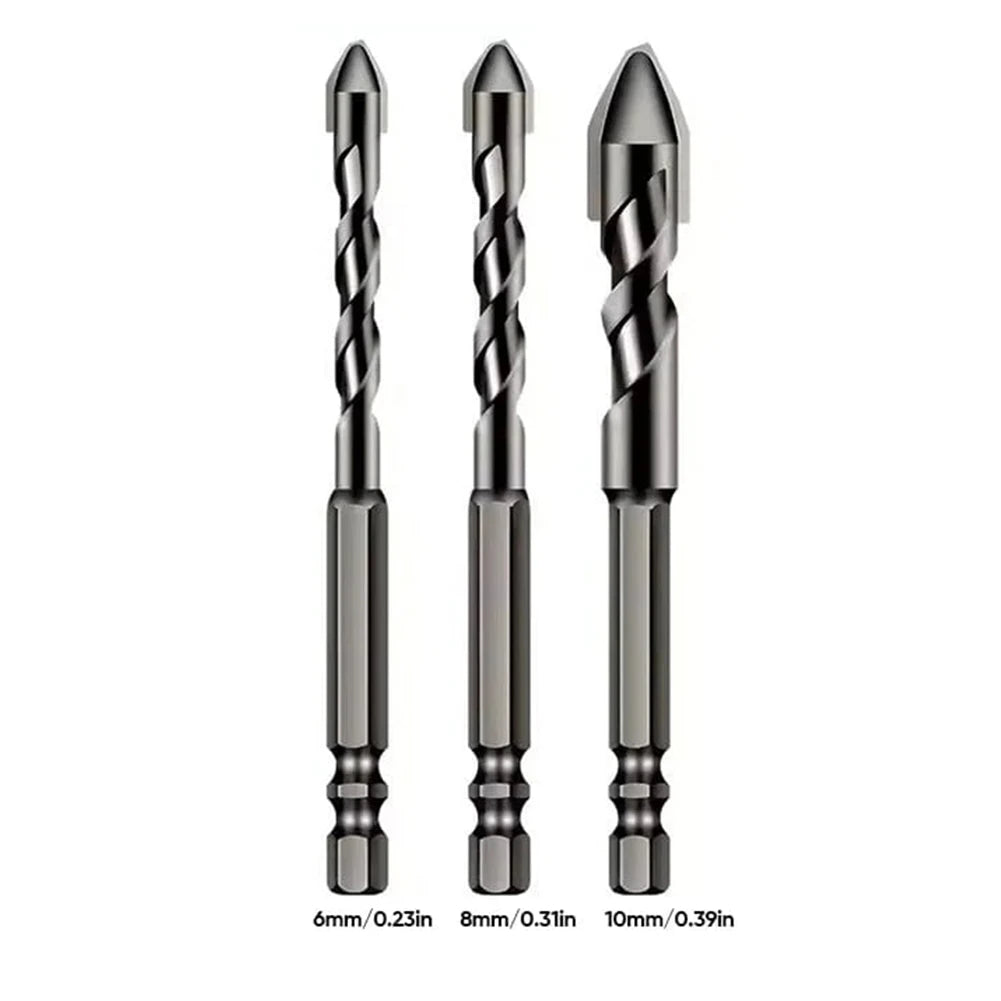 3/4 Pcs High Hardness Skewed Head Eccentric Drill Bits Multifunction Drill Bit Sets Metal Twist Drill Bits for Glass/Tile/Wood