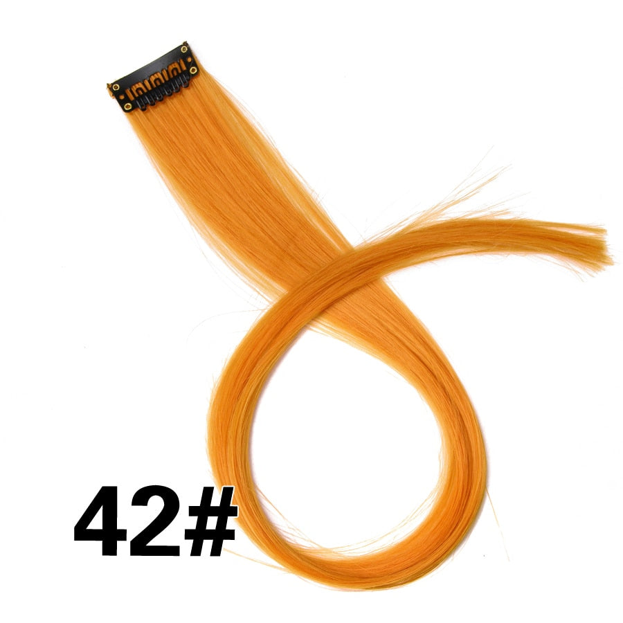 Alileader Clip On Hair Extension 57Color Ombre Straight Hair Extension Clip In Hairpieces High Temperature Faber Hair Pieces