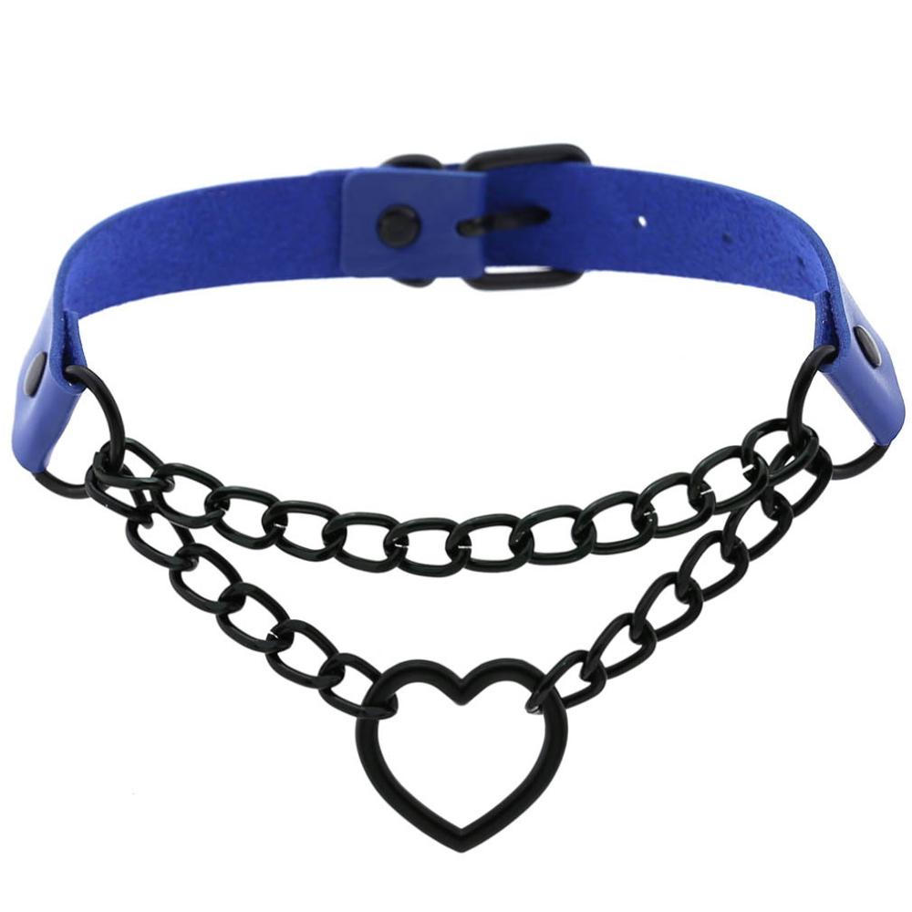 Gargantilla de corazón con cadena, estilo gótico, para niñas, estilo grunge, punk, kawaii, para cosplay, accesorios Harajuku