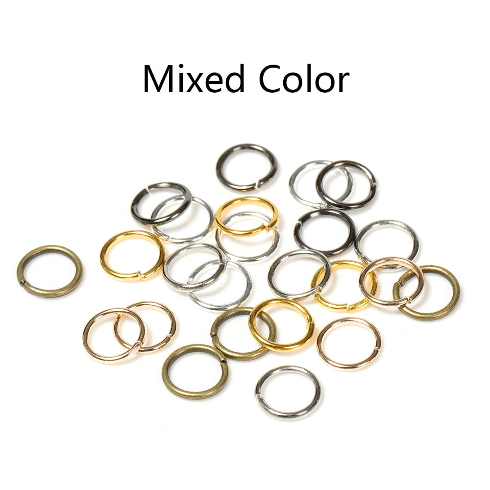 Lote de 200 unidades de anillos de salto de círculo abierto, venta al por mayor, para collares, pulseras, pendientes, colgantes, conectores, accesorios para manualidades de joyería.