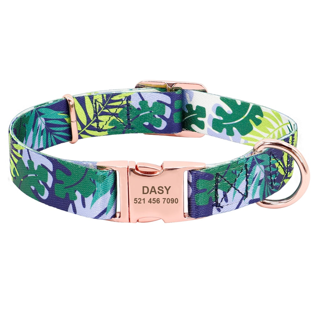 Dog Collar Personalized Custom Nylon Pet Dog Tag Collar Engraved Puppy Cat ID Tag Nameplate Collars For Small Medium Large Dogs