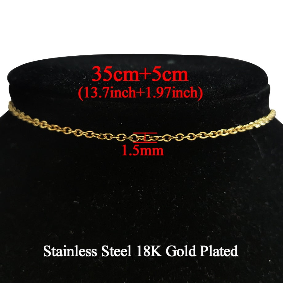 Gargantilla de serpiente de acero inoxidable de 35+5 cm, color dorado y plateado, de alta calidad, para mujer, 2019