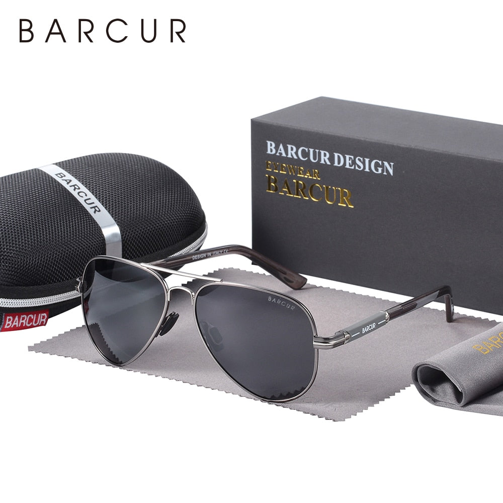 BARCUR Polarized Mens Sunglasses Pilot Sun Glasses for Men accessories Driving Fishing Hiking Eyewear Oculos Gafas De Sol