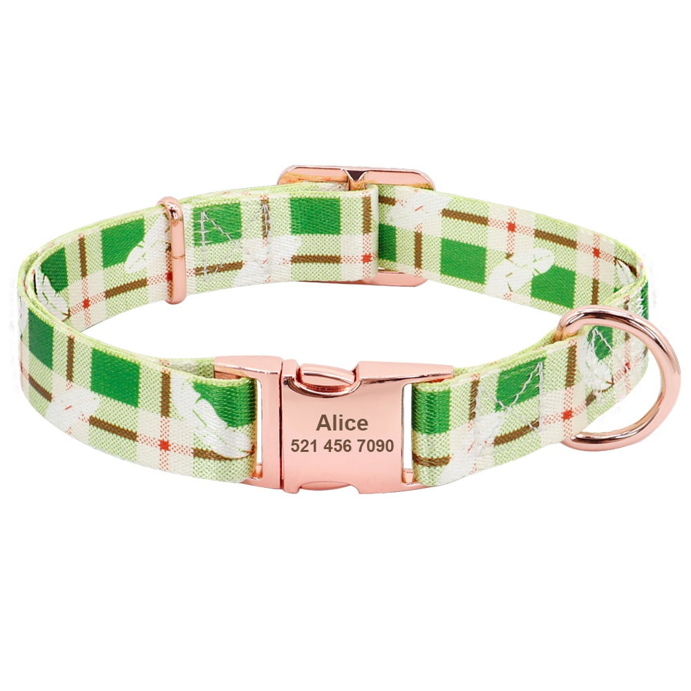 Dog Collar Personalized Custom Nylon Pet Dog Tag Collar Engraved Puppy Cat ID Tag Nameplate Collars For Small Medium Large Dogs