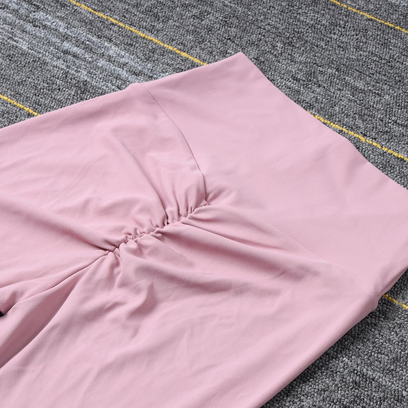 SOISOU - Nuevos pantalones de yoga para mujer, mallas deportivas de nailon con cintura alta, pantalones largos para mujer, mallas push up de cadera, ropa deportiva para mujer