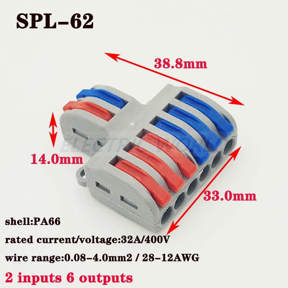 电线连接器SPL-42通用紧凑型接线连接器照明推入式接线端子连接器迷你快速电缆连接器