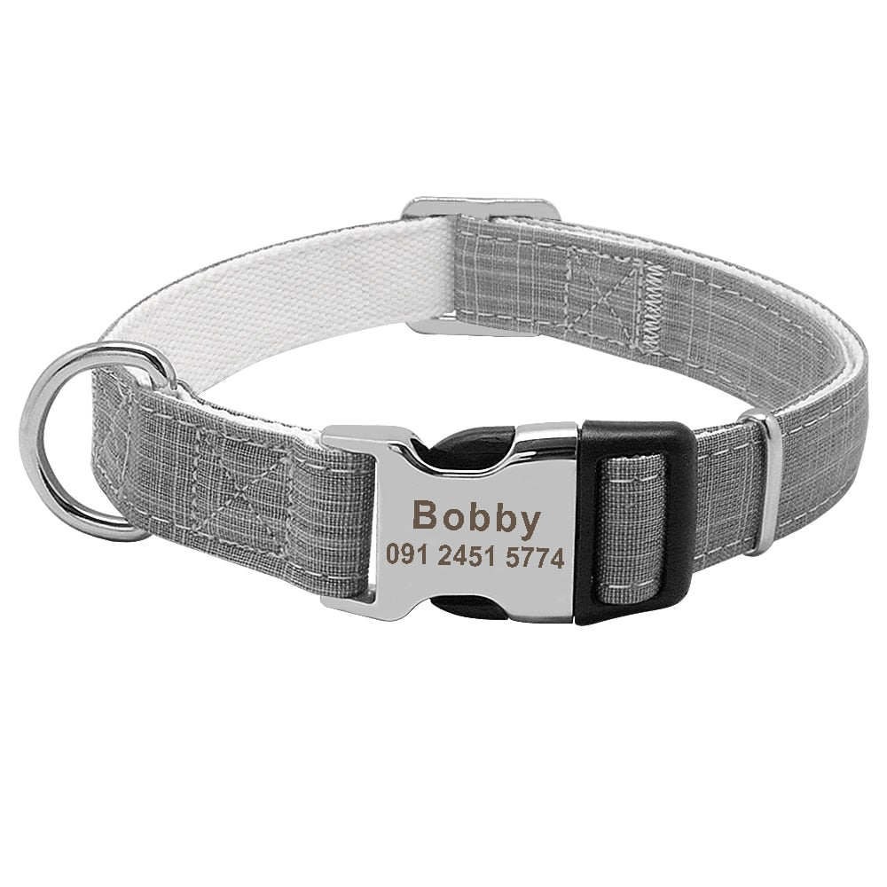 Dog Collar Personalized Custom Nylon Pet Dog Tag Collar Engraved Puppy Cat ID Tag Nameplate Collars For Small Medium Large Dogs