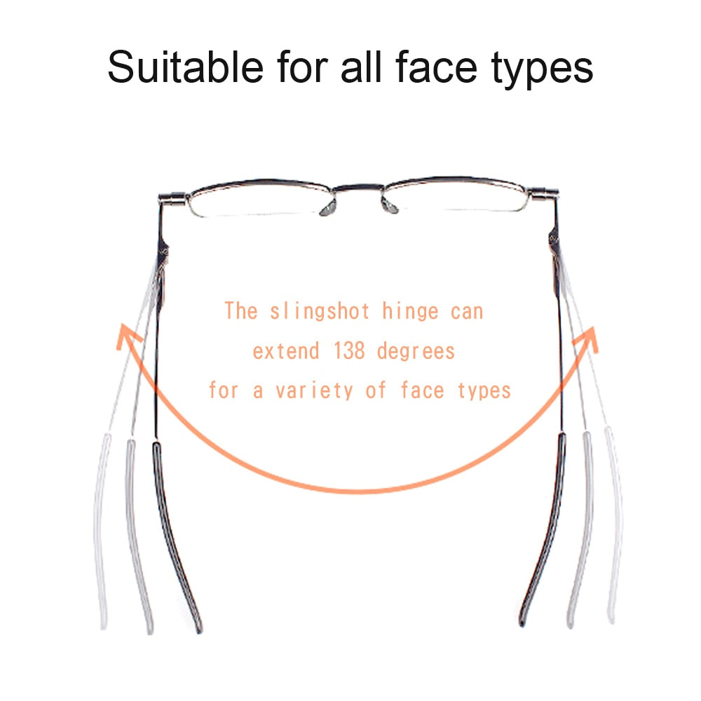 Gafas Slingshots, lupas, gafas de lectura progresivas para hombres y mujeres, gafas plegables de montura completa, gafas para presbicia