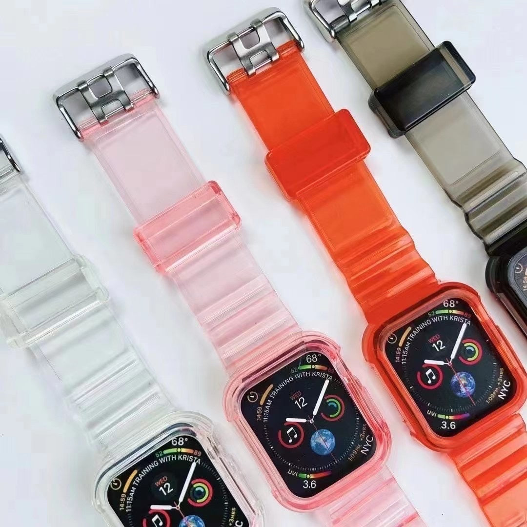 Correa deportiva más nueva para Apple Watch Series 6 1 2 3 4 5 de silicona transparente para Iwatch 5 4 correa de 38 mm, 40 mm, 42 mm y 44 mm