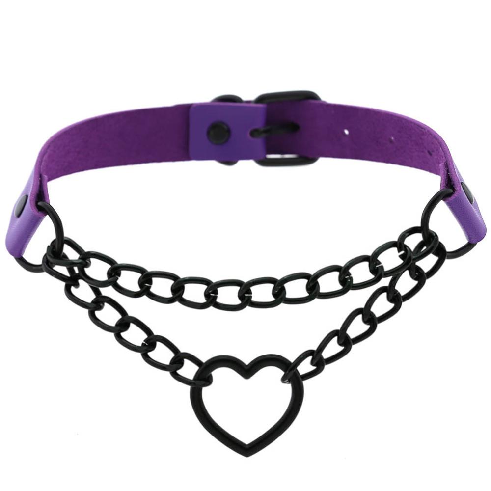 Gargantilla de corazón con cadena, estilo gótico, para niñas, estilo grunge, punk, kawaii, para cosplay, accesorios Harajuku