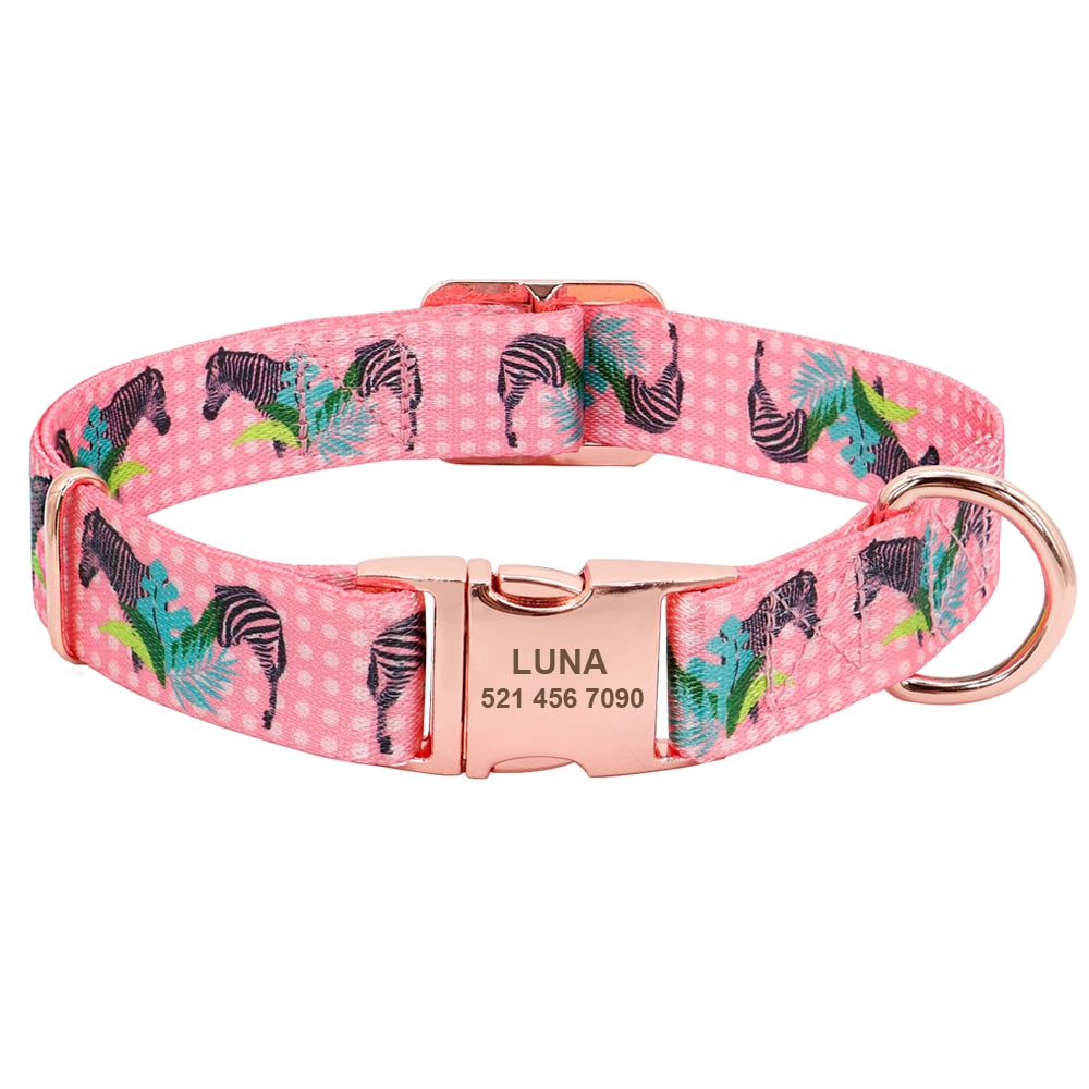 Dog Collar Personalized Custom Nylon Pet Dog Tag Collar Engraved Puppy Cat ID Tag Nameplate Collars For Small Medium Large Dogs