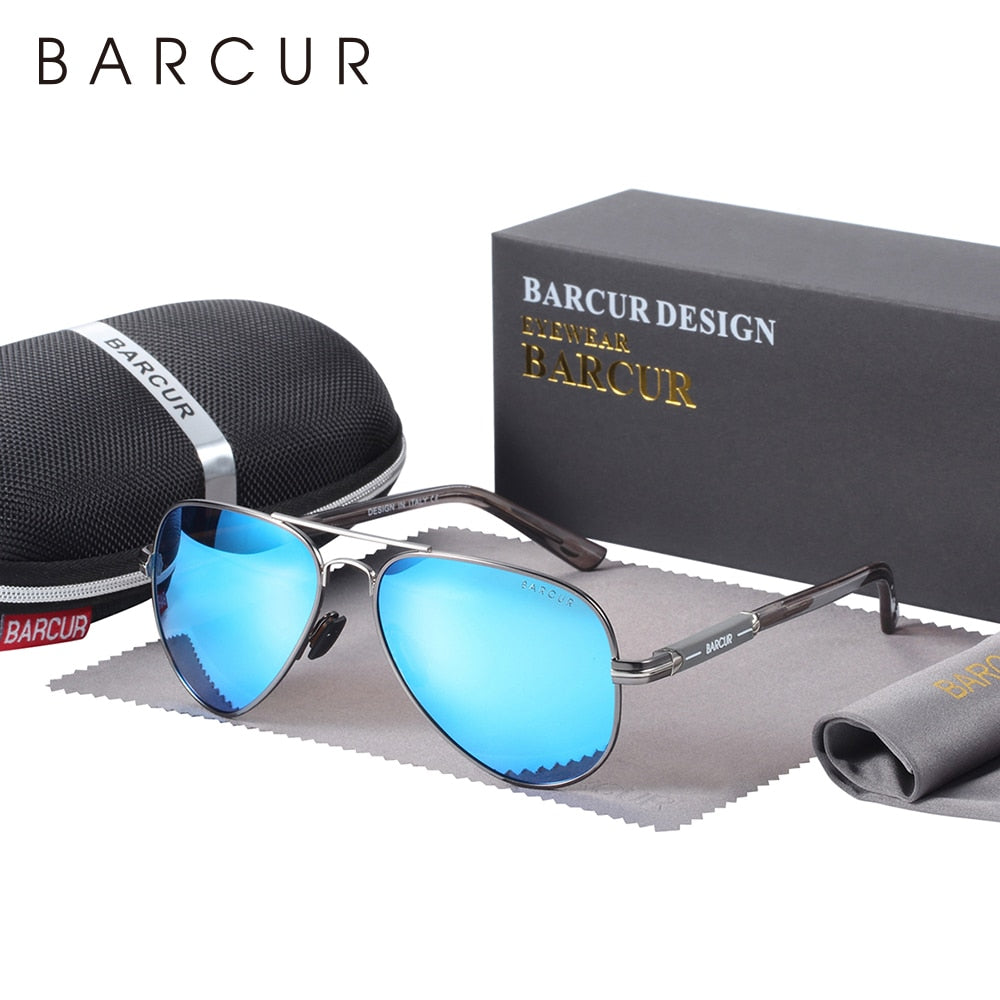 BARCUR Polarized Mens Sunglasses Pilot Sun Glasses for Men accessories Driving Fishing Hiking Eyewear Oculos Gafas De Sol