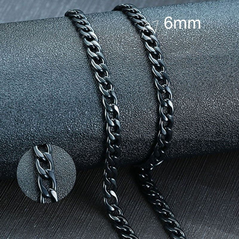 Collar de cadena de eslabones cubanos Vnox para hombre, de acero inoxidable, color dorado y negro, gargantilla masculina, joyería, regalos para él