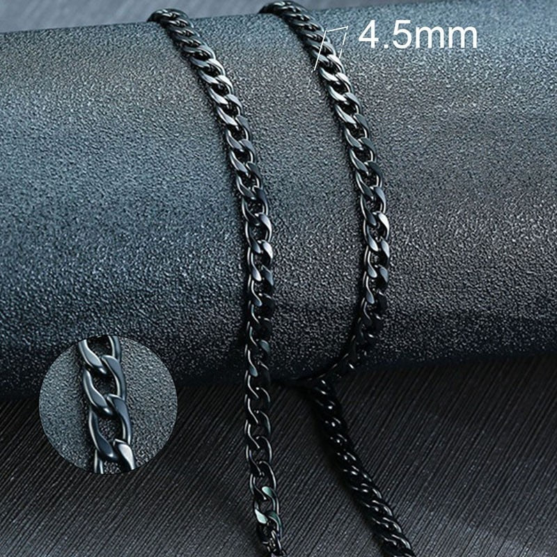 Collar de cadena de eslabones cubanos Vnox para hombre, de acero inoxidable, color dorado y negro, gargantilla masculina, joyería, regalos para él