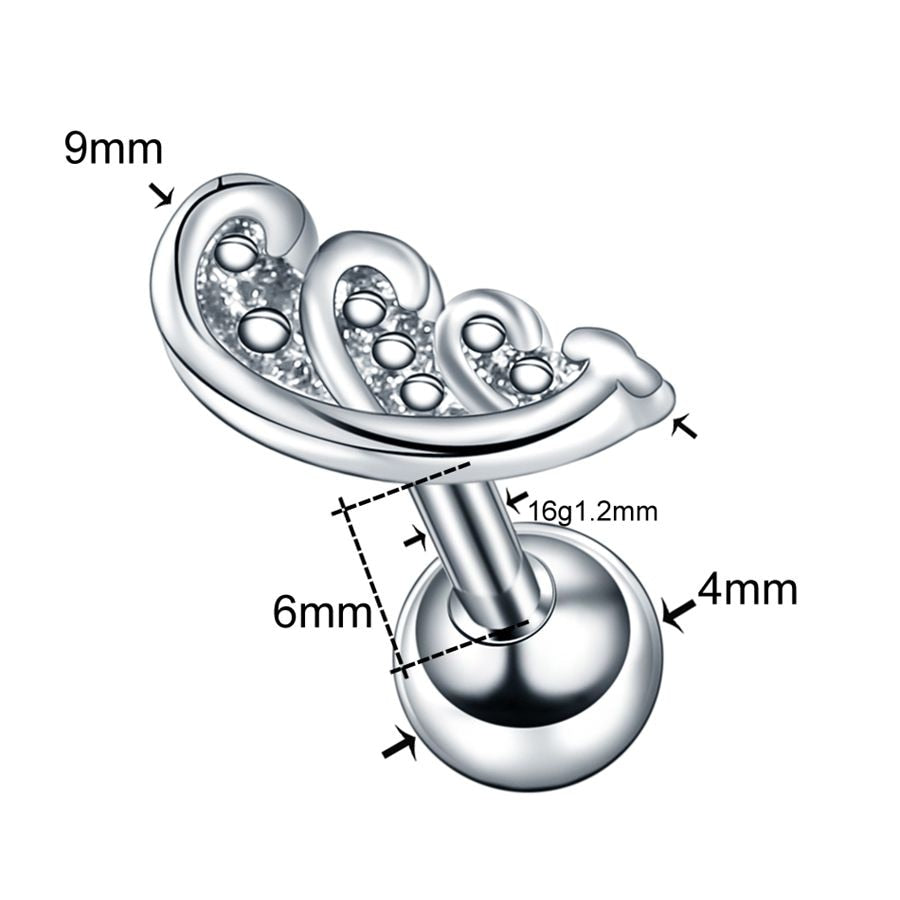 1PC Steel Ear Tragus Cartilage Piercing Crystal Flower Conch Lobe Earrings Barbell Piercing Orelha Ear Stud Helix Sexy Jewelry