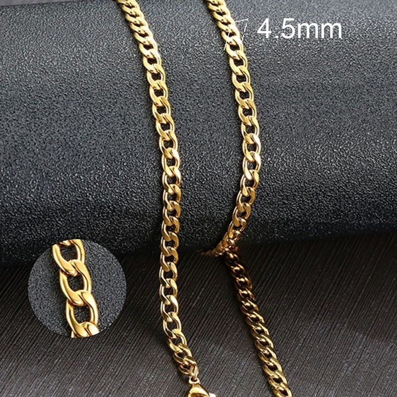 Collar de cadena de eslabones cubanos Vnox para hombre, de acero inoxidable, color dorado y negro, gargantilla masculina, joyería, regalos para él
