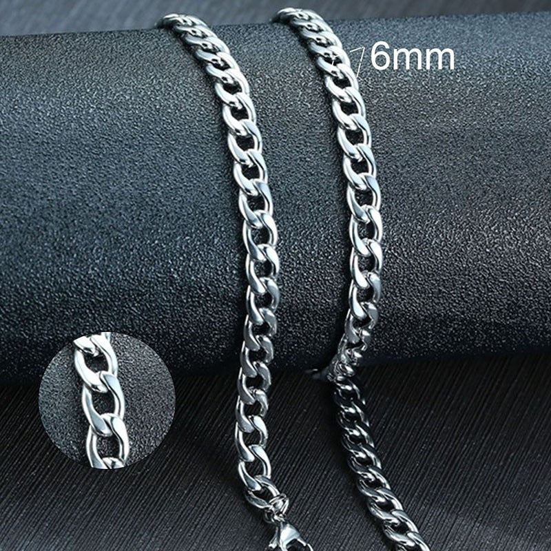 Collar de cadena de eslabones cubanos Vnox para hombre, de acero inoxidable, color dorado y negro, gargantilla masculina, joyería, regalos para él