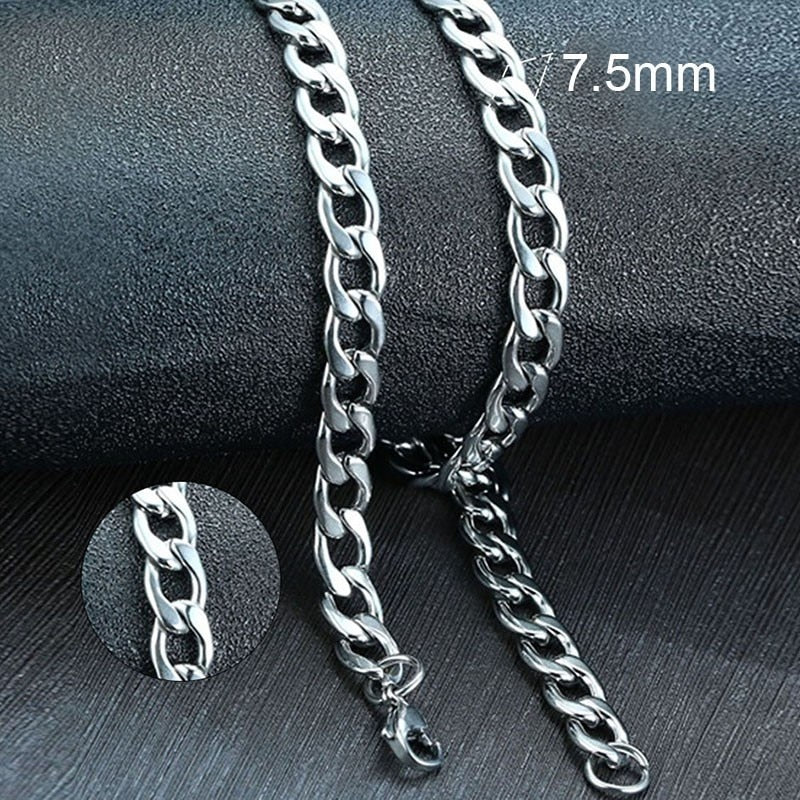 Collar de cadena de eslabones cubanos Vnox para hombre, de acero inoxidable, color dorado y negro, gargantilla masculina, joyería, regalos para él
