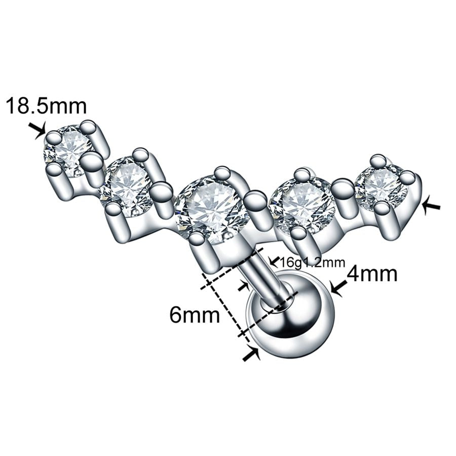 1PC Steel Ear Tragus Cartilage Piercing Crystal Flower Conch Lobe Earrings Barbell Piercing Orelha Ear Stud Helix Sexy Jewelry