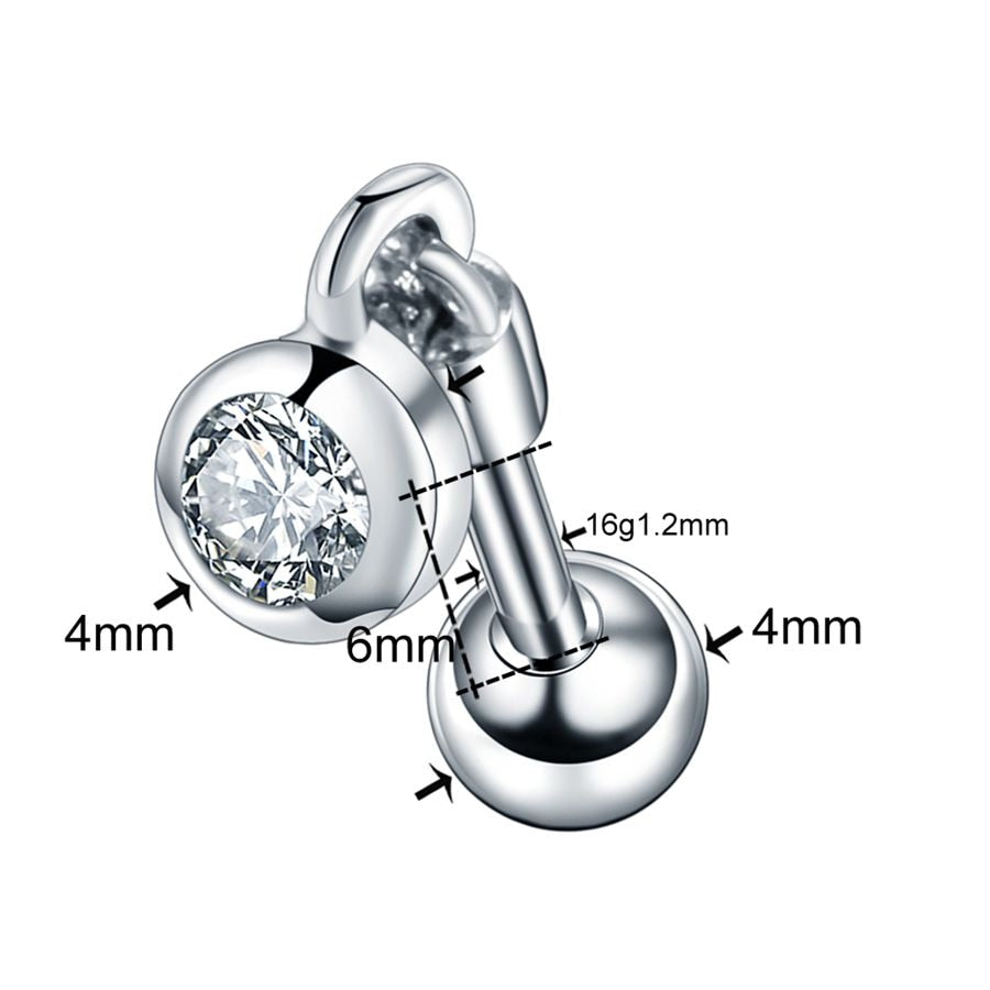1PC Steel Ear Tragus Cartilage Piercing Crystal Flower Conch Lobe Earrings Barbell Piercing Orelha Ear Stud Helix Sexy Jewelry