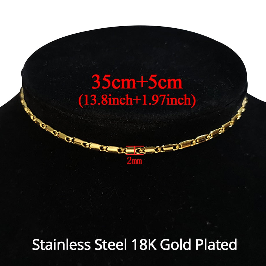 Gargantilla de serpiente de acero inoxidable de 35+5 cm, color dorado y plateado, de alta calidad, para mujer, 2019