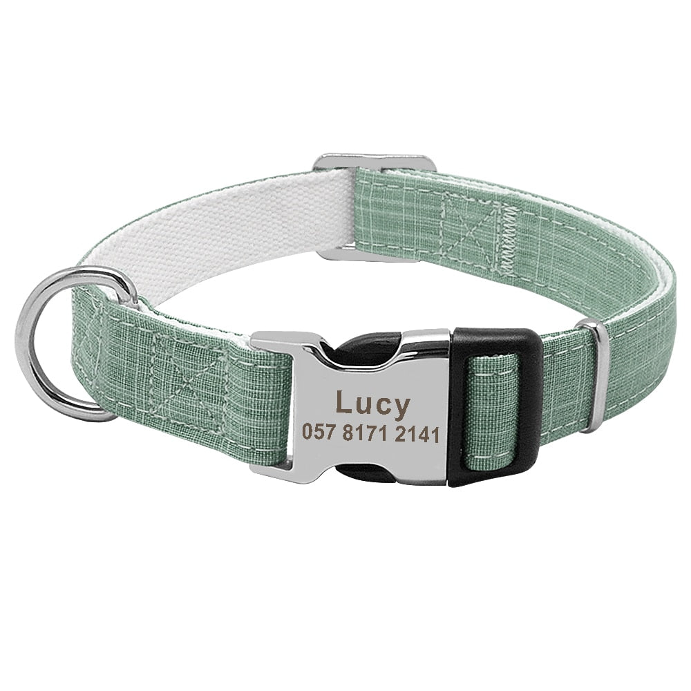Dog Collar Personalized Custom Nylon Pet Dog Tag Collar Engraved Puppy Cat ID Tag Nameplate Collars For Small Medium Large Dogs