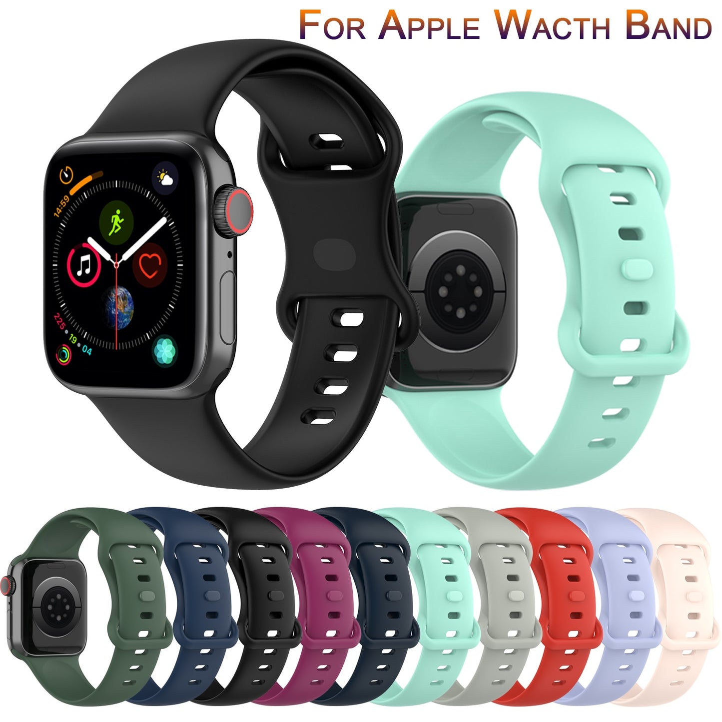Correa deportiva para Apple Watch SE 6 5 de 44 mm y 42 mm para reloj inteligente Series 7, 5, 4, 3, 2, 1, 40 mm y 38 mm.