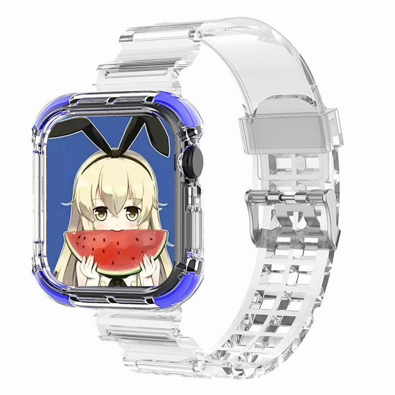 Correa deportiva más nueva para Apple Watch Series 6 1 2 3 4 5 de silicona transparente para Iwatch 5 4 correa de 38 mm, 40 mm, 42 mm y 44 mm