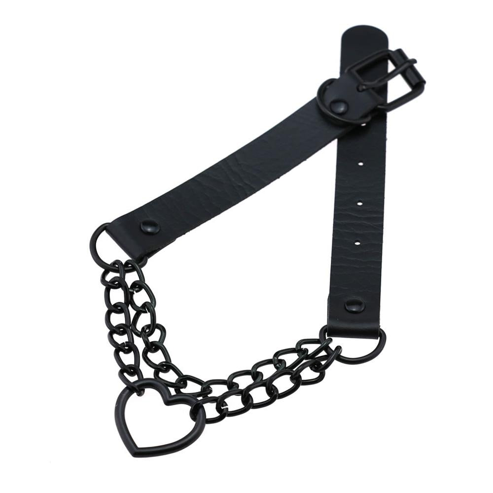 Gargantilla de corazón con cadena, estilo gótico, para niñas, estilo grunge, punk, kawaii, para cosplay, accesorios Harajuku
