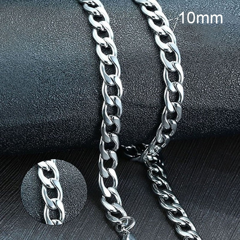 Collar de cadena de eslabones cubanos Vnox para hombre, de acero inoxidable, color dorado y negro, gargantilla masculina, joyería, regalos para él