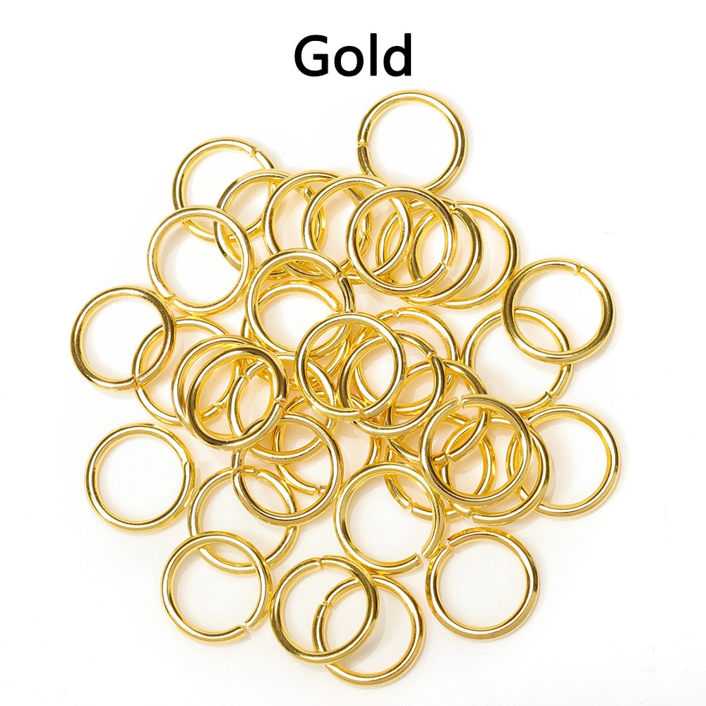 Lote de 200 unidades de anillos de salto de círculo abierto, venta al por mayor, para collares, pulseras, pendientes, colgantes, conectores, accesorios para manualidades de joyería.