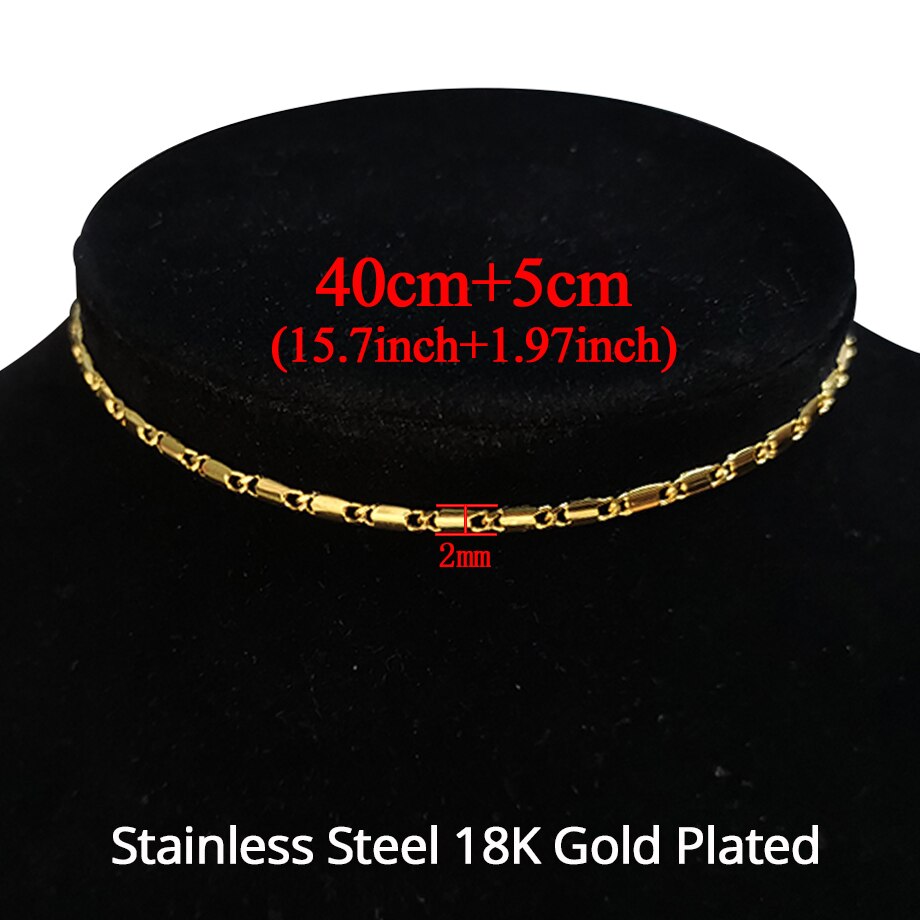 Gargantilla de serpiente de acero inoxidable de 35+5 cm, color dorado y plateado, de alta calidad, para mujer, 2019
