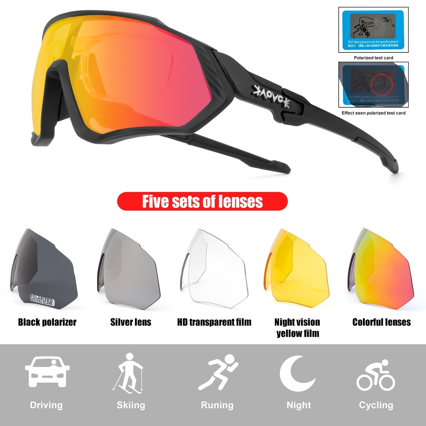 Riding Cycling Sunglasses Mtb Polarized Sports Cycling Glasses Goggles Bicycle Mountain Bike Glasses Men's Women Cycling Eyewear