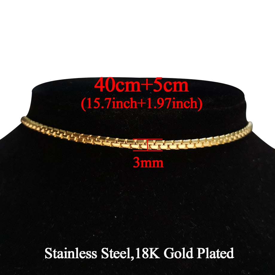 Gargantilla de serpiente de acero inoxidable de 35+5 cm, color dorado y plateado, de alta calidad, para mujer, 2019