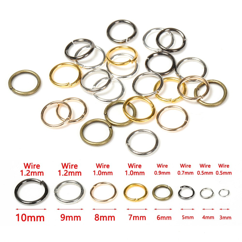 Lote de 200 unidades de anillos de salto de círculo abierto, venta al por mayor, para collares, pulseras, pendientes, colgantes, conectores, accesorios para manualidades de joyería.