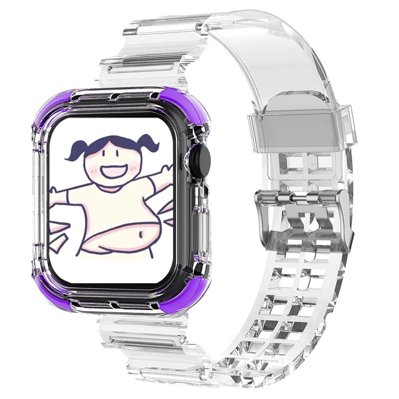 Correa deportiva más nueva para Apple Watch Series 6 1 2 3 4 5 de silicona transparente para Iwatch 5 4 correa de 38 mm, 40 mm, 42 mm y 44 mm