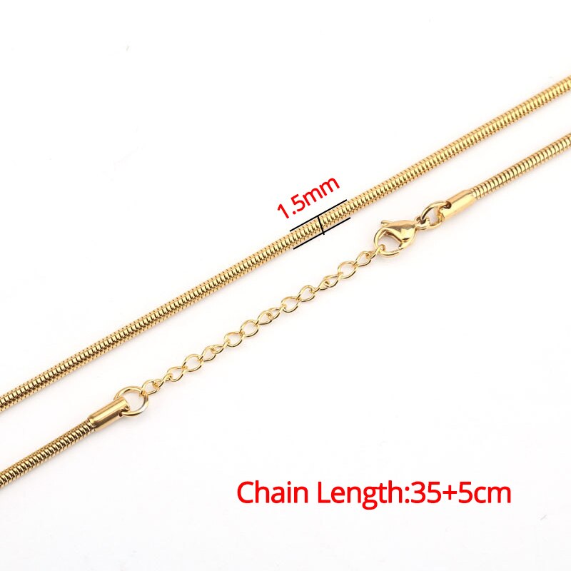 Gargantilla de serpiente de acero inoxidable de 35+5 cm, color dorado y plateado, de alta calidad, para mujer, 2019