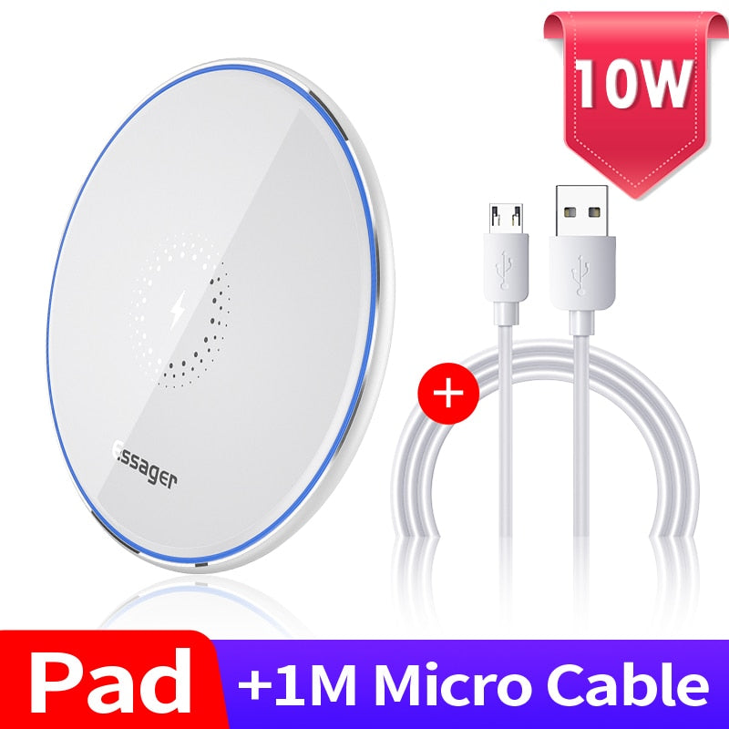 Essager 15W Qi Wireless Charger For iPhone 12 11 Pro Xs Max Mini X Xr 8 Induction Fast Wireless Charging Pad For Samsung Xiaomi
