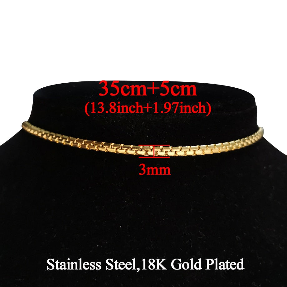 Gargantilla de serpiente de acero inoxidable de 35+5 cm, color dorado y plateado, de alta calidad, para mujer, 2019