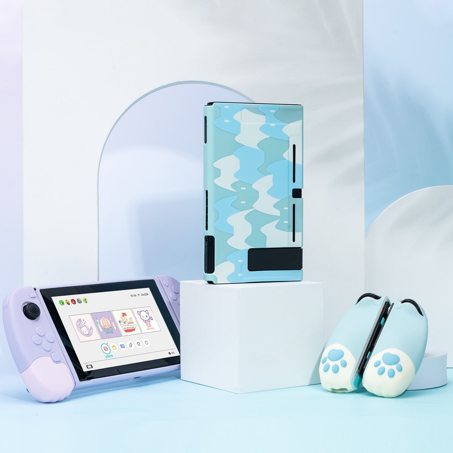 GeekShare Nintendo Switch Shell Silicone Soft Shell 3D Cute Cat Claw Split JoyCon Protective Case For Nintend Switch Accessories