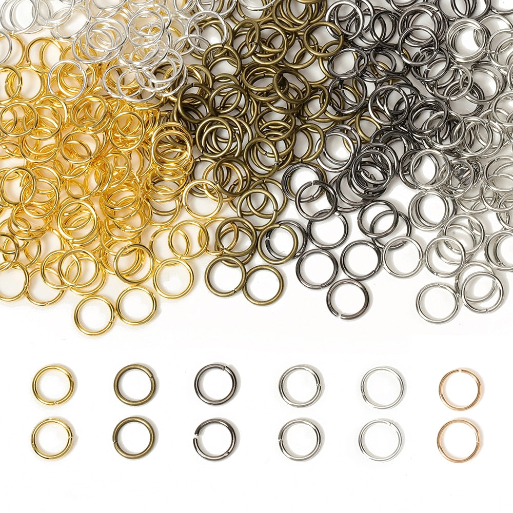 Lote de 200 unidades de anillos de salto de círculo abierto, venta al por mayor, para collares, pulseras, pendientes, colgantes, conectores, accesorios para manualidades de joyería.