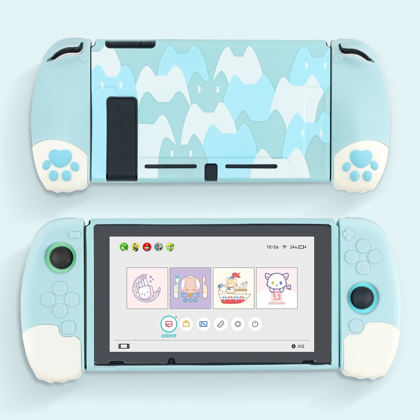 GeekShare Nintendo Switch Shell Silicone Soft Shell 3D Cute Cat Claw Split JoyCon Protective Case For Nintend Switch Accessories