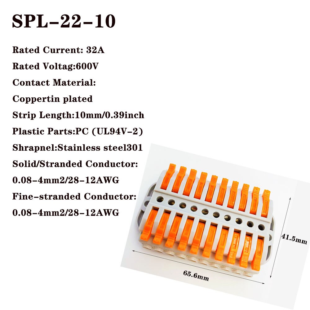电线连接器SPL-42通用紧凑型接线连接器照明推入式接线端子连接器迷你快速电缆连接器