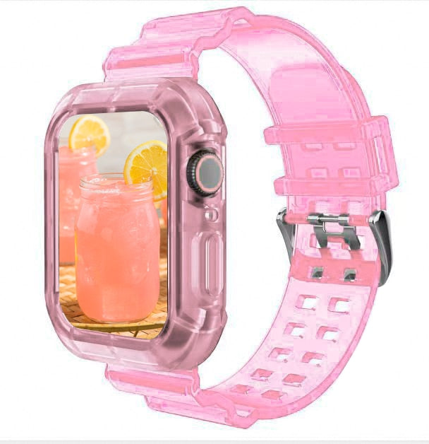 Correa deportiva más nueva para Apple Watch Series 6 1 2 3 4 5 de silicona transparente para Iwatch 5 4 correa de 38 mm, 40 mm, 42 mm y 44 mm