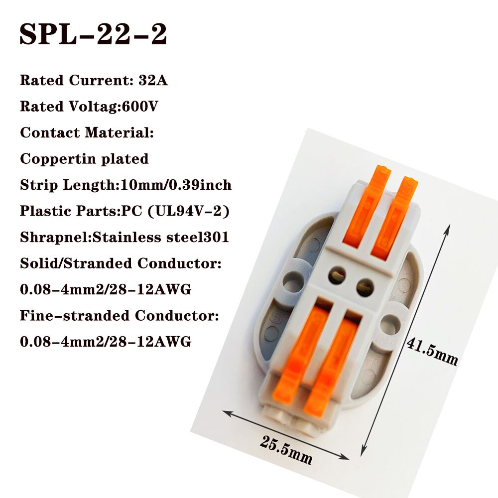 电线连接器SPL-42通用紧凑型接线连接器照明推入式接线端子连接器迷你快速电缆连接器