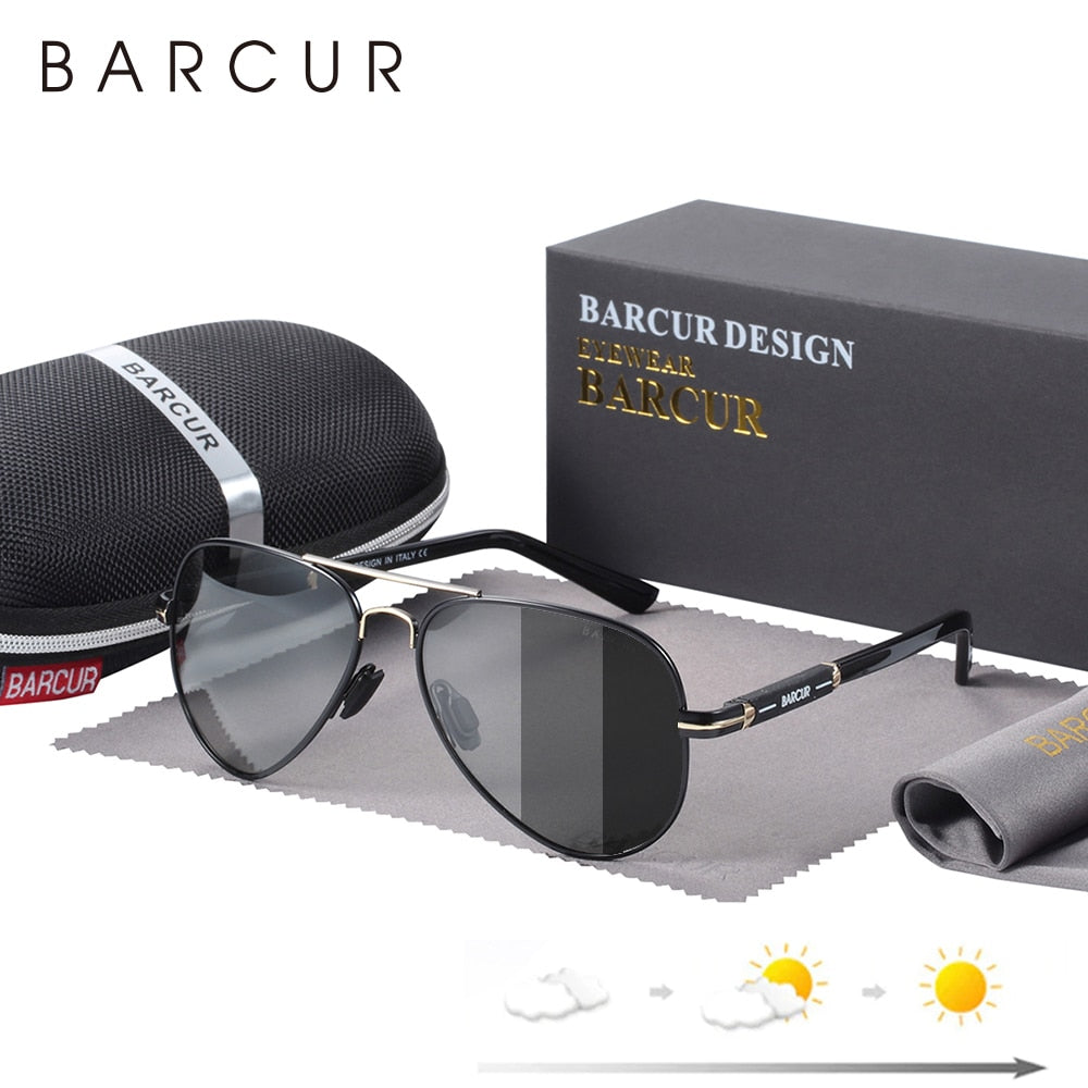BARCUR Polarized Mens Sunglasses Pilot Sun Glasses for Men accessories Driving Fishing Hiking Eyewear Oculos Gafas De Sol