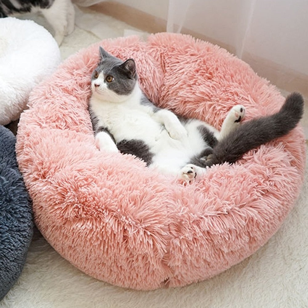 Dog Long Plush Dounts Beds Calming Bed Hondenmand Pet Kennel Super Soft Fluffy Comfortable for Large Dog / Cat House