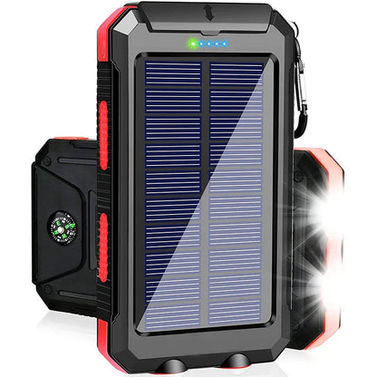 200000Mah Solar Power Bank Waterproof Large Capacity Powerbank Fast Charging External Battery with SOS for Iphone Samsung Xiaomi