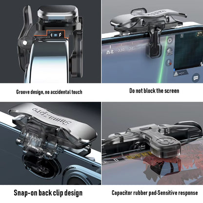 X8 Mobile Game Trigger for PUBG Phone Gaming 6 Finger Trigger Sensitive Shoot Phone Game Trigger L1 R1 Aim Keys Game Controller