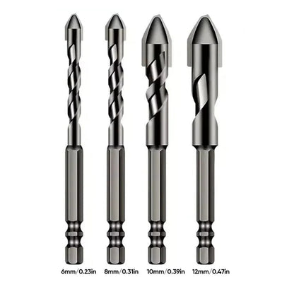 3/4 Pcs High Hardness Skewed Head Eccentric Drill Bits Multifunction Drill Bit Sets Metal Twist Drill Bits for Glass/Tile/Wood